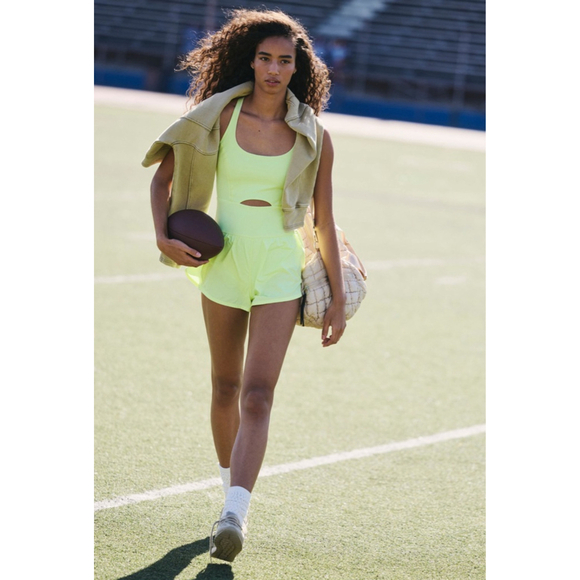 Free People Movement Righteous Runsie Size Large NWT Sour Citrus - Picture 4 of 4